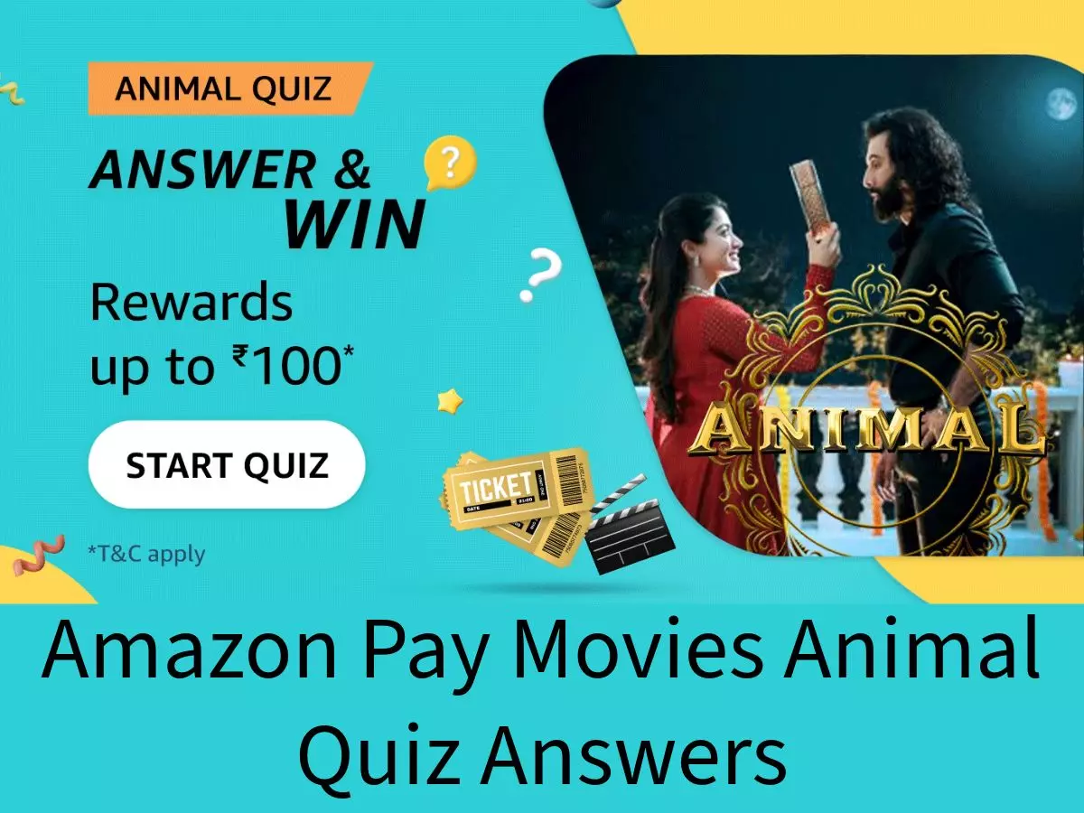 Amazon Pay Movies Animal Quiz: 50,00,000 Winners will Get up to ₹110 Cashback