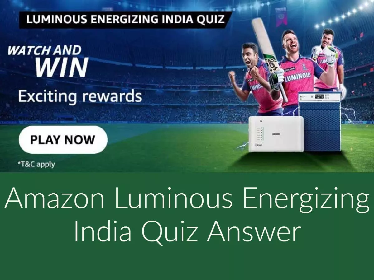 Amazon Luminous Energizing India Quiz Answer: Win Rajasthan Royals Merchandise