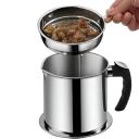 1.3?L Stainless Steel Oil Strainer with Fine Mesh Filter, Heat?Resistant Handle & Dust?Proof Lid – Reusable Frying Grease Storage Container, Easy to Clean...