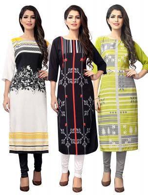 1 Stop Fashion Women's crepe straight Kurta (Pack of 3)