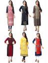 1 Stop Fashion Women's crepe straight Kurta (Pack of 6)...