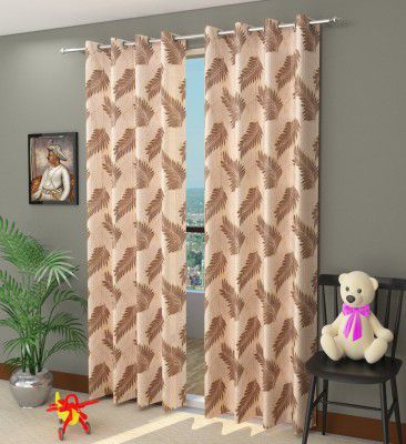 HFI Homefab India 1 Piece Candy Polyester Long Door Curtain - 9 feet, Brown
