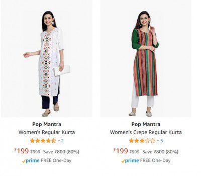 1 Stop Fashion Women's Kurta Starting @ Just Rs.137