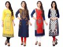 1 Stop Fashion Women's Straight Kurta (Pack of 4) (530001-530002-530003-530069_Multi_4xl)...