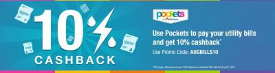 10% Cashback Offer on Utility Bills by Pockets