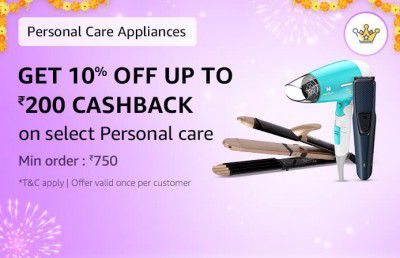 Get 10% off up to ₹200 Cashback on Select Personal Care with 1000 Amazon Diamonds