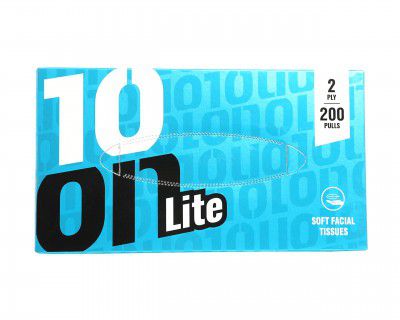 10 on TISSUES Lite Soft Metallic Facial Tissues | Jumbo Pack of 4 (200 x 4 = 800 Sheets)