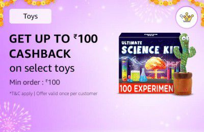 UP TO ₹100 Cashback on Select Toys with 50 Amazon Diamonds