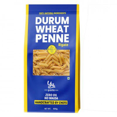100% Durum Wheat Pasta - Penne - Zero Preservatives - No Maida - Just Boil - 500g - Yu