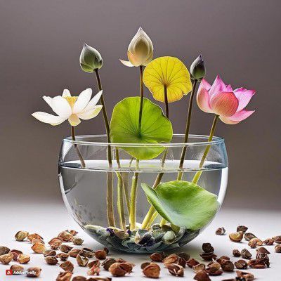 100% Germination Lotus Mix Flower Seeds (Pack Of 25 Seeds)