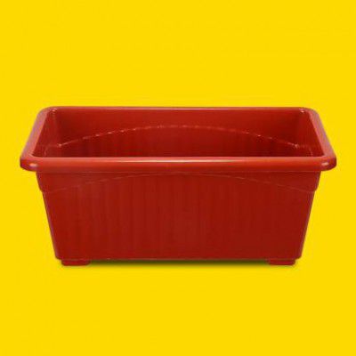 10club 14inch Window Planters/ pots for home décor flower pots (Pack of 1, Red) Plant Container Set  (Plastic)