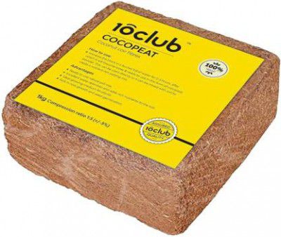 10club 1kg Cocopeat / Agropeat Block for Seeds, Plants, Garden, Expands upto 5 litres Potting Mixture  (1 kg, Cake)