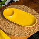 10Club Ceramic Oval Chip and Dip Plate (Yellow)...