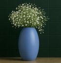 10club Ceramic Oval Vase | Flower Vase for Home Decor | Ceramic Vase | Blue | for Home, Office, Centerpiece or Gifting...