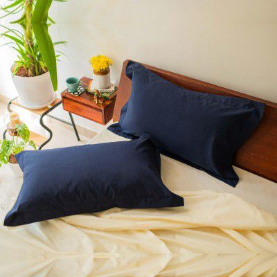 10club Classic Pillow Cover | 100% Cotton | 17" x 27" (Blue, Set of 2, Classic)