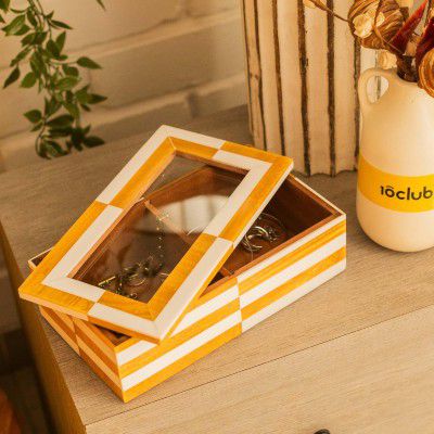 10Club Decorative Wooden Rectangular Box (23x12.7x7 cm, 1 L)