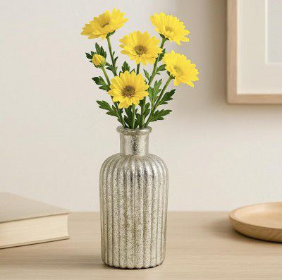 10Club Glass Vase | Elegant and Aesthetic Flower Vase for Home Decor (H - 9 inch, 500 gram) - 1Pc 