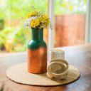 10Club Large Rust Blue Metal Flower Vase - Elegant Home Decor...