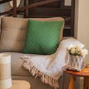 10Club Quilted Cushion Cover (Set of 3) | 100% Cotton | 12x12 inches | Green...