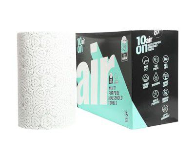 10on Air 2Ply Kitchen2 Paper Towels -Pack of 2 Rolls - 100 Pulls Per Roll (Total 200 Pulls), Sze 20 x 20 cms