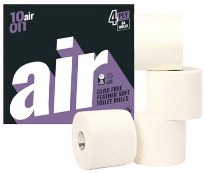 10on Air - Feather Soft Toilet Roll- 4ply - 200 Pulls- Pack of 4 Rolls (Total 800 Pulls)