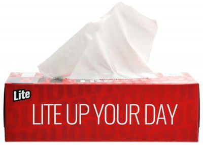 10on Lite Highly Absorbent 2 Ply, 80 Pulls Face Tissue/Napkin Box - Size 18 X 20 cm