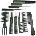 10Pcs Pro Salon Hair Cut Styling Hairdressing Barbers Combs Brush Comb Set, Black (Set of 10)...