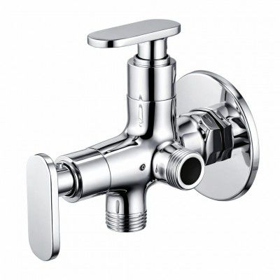 10X Brass Angle Cock Two In One AV-8633 Wall Mount Chrome Plated