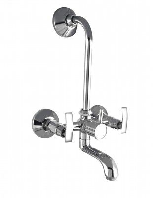 10X Brass Wall Mixer 2 in 1 for Bathroom WM-71143 with Provision for Overhead Shower with Long Bend