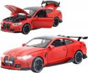 1:32 B-M-W M4 Sport Diecast Metal Pullback Toy car with Openable Doors & Light, Music Boys Gifts Toys for Kids (1:32 B-m-w M4 - Red)...