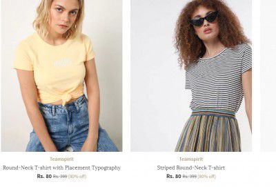 Ajio Loot : 17 Women Tshirts @1,020 + Free delivery