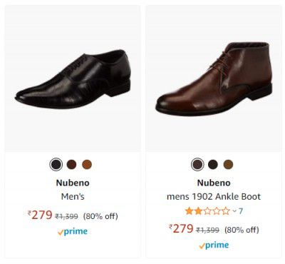 Nubeno Mens Formal Shoes starting at ₹299