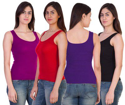 17Hills Pack of 4 Premium Tank Top Vest Top Camisole Sando Spaghetti Inner Wear Camis for Women
