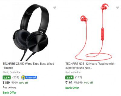 Techfire Headphones starting at ₹251