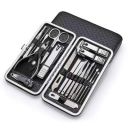 19-in-1 Nail Clippers & Manicure Pedicure Set for Men, Stainless Steel Professional Grooming Kit with Black Leather Case, Complete Nail Care Tools...
