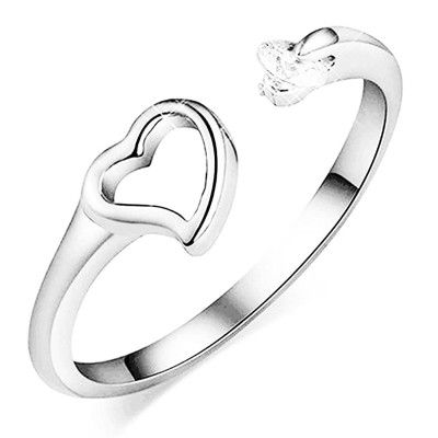 19 Likes Heart Love Silver Colour Metal Alloy Adjustable Ring Ring for Men Women
