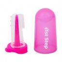 1st Step Silicone Finger Brush with Drying Rack (Pink)...