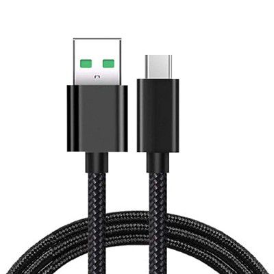 2.4 A Type C Fast Charge and sync Data Transfer Cable, 1.2 Meters, Thick 7 mm OD, Pure Copper (Nylon Braided Material)