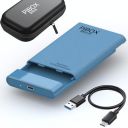 2.5 inch Hard Drive Enclosure Type c, PiBOX India 6Gbps USB 3.1 to SATA III Tool-Free External Hard Drive Enclosure for 7mm/9.5mm 2.5" SSD Laptop HDD with UASP for Samsung WD, Xbox PC TV - Blue...