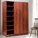 2 Door Wardrobe for Bedroom -by ComfyBean- Alen Full Size Wardrobe - Engineered Wood - 2 Door Wardrobe - (Woodpore Laminate Finish, Walnut, WDR 2DR + shlv 18)...
