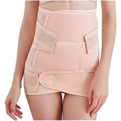 2 in 1 Postpartum Support Belt Breathable Wrap for Recovery Belly Waist Pelvis Shapewear Slimming Band (2in1 Pink)