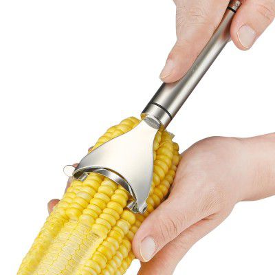 2 in 1 Stainless Steel Julienne Vegetable Peeler Multi-Functional Fruit & Veggie Shredder Slicer (Corn Peeler)