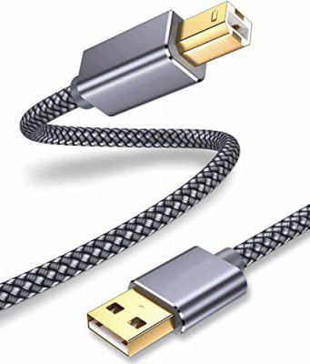 2 Meter Printer Cable rts USB Printer Cord 2.0 Nylon Braided Gold Plated - A-Male to B-Male Cord USB A to B Cable High Speed Scanner cable Cord Compatible with Hp, Cannon, Brother, Samsung, Dell, Epso