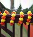 2 Pcs (5 ft) Decorative Marigold Flower Artificial Garland Mala...