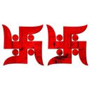 2 Swastik Mirror Stickers for Wall, Wall Mirror Stickers, Wall Stickers for Hall Room, Bed Room, Kitchen. (Red2)...