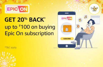 Get 20% Back up to ₹100 on buying Epic On subscription with 20 Amazon Diamonds