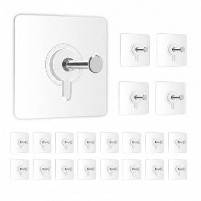 20 Pcs Self Adhesive Hooks Wall Hooks (Pack of 20, Photo Frame)