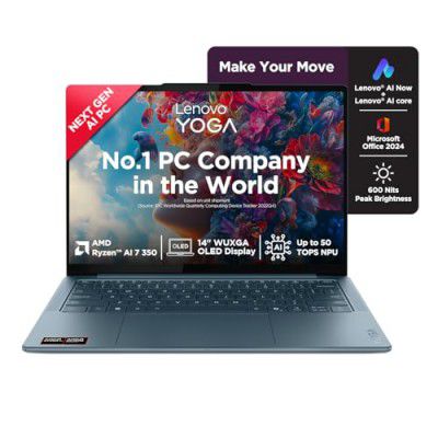 [2025 Model] Lenovo Yoga Slim 7 AMD Ryzen AI 7 350 (32GB RAM/1TB SSD/14 /Windows 11) 83JY000UIN 