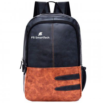 20L Small Faux Leather Water Resistant Anti Theft Laptop Backpack for 16 Inch Laptop/Backpack for Men/Women (Navy)