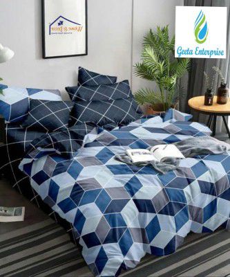 210 Tc Fitted Cotton Bedsheet (Elastic) with 2 Pillow Covers 